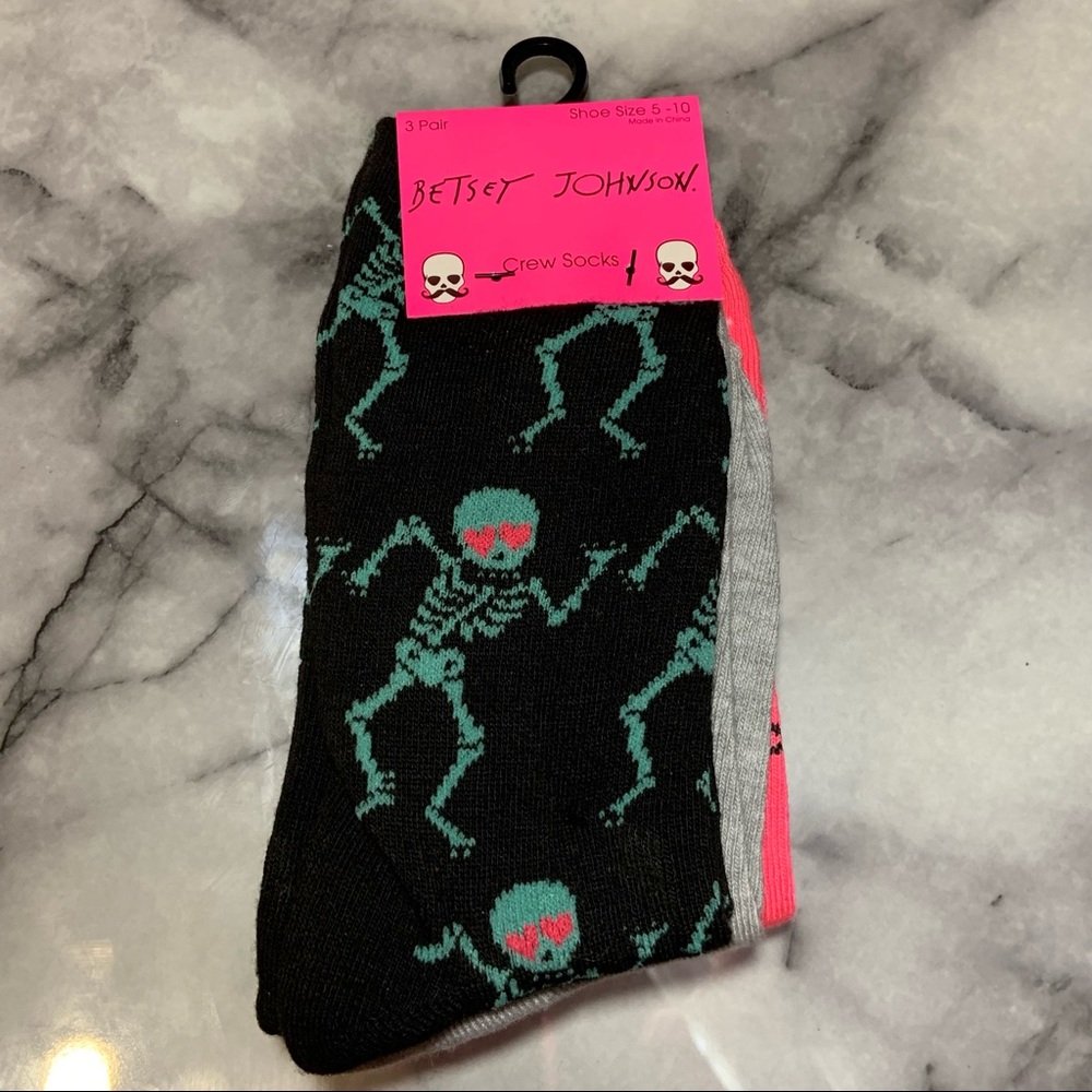 Betsey Johnson - 3 Pairs of Women’s Crew Socks - Halloween Themed NWT